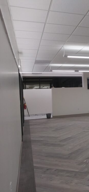 An empty office space after a remodel cleaning service.