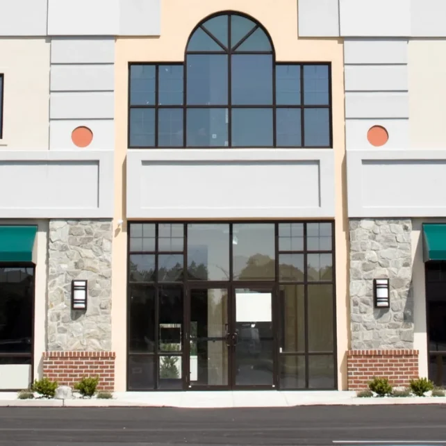 Decorative photo of strip mall.