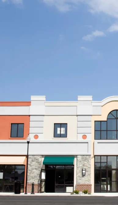 Decorative photo of strip mall.