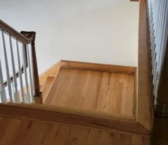 Clean staircase in a medium sized commercial building after a routine clean mopping.