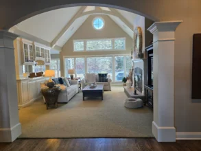 Clean and well kept modern living room after a routine clean.