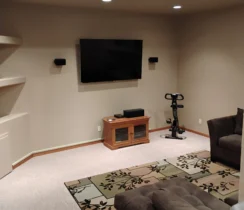 Well kept entertainment room after a routine clean.