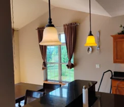 Shiny black stone counter after a routine clean.