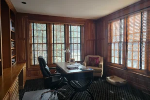 Clean and tidy home office after a routine clean.