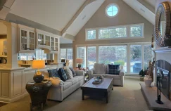 Clean and tidy modern living room after a routine cleaning.